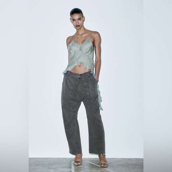 Zara Semi Sheer Tank Blouse - Picture 1 of 6